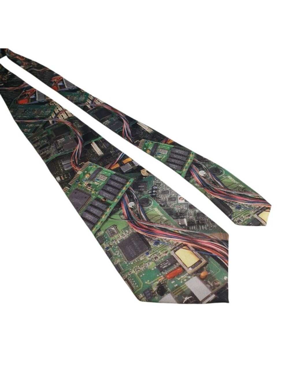 Ralph Marlin Circuit Board Print Necktie Silk Men Vintage IT Computer Tech Gift